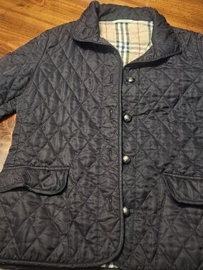 Burberry Quilted Diamond Jacket with Signature Check Trim